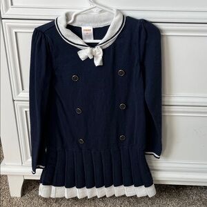 Gymboree Navy and White Buttoned Dress